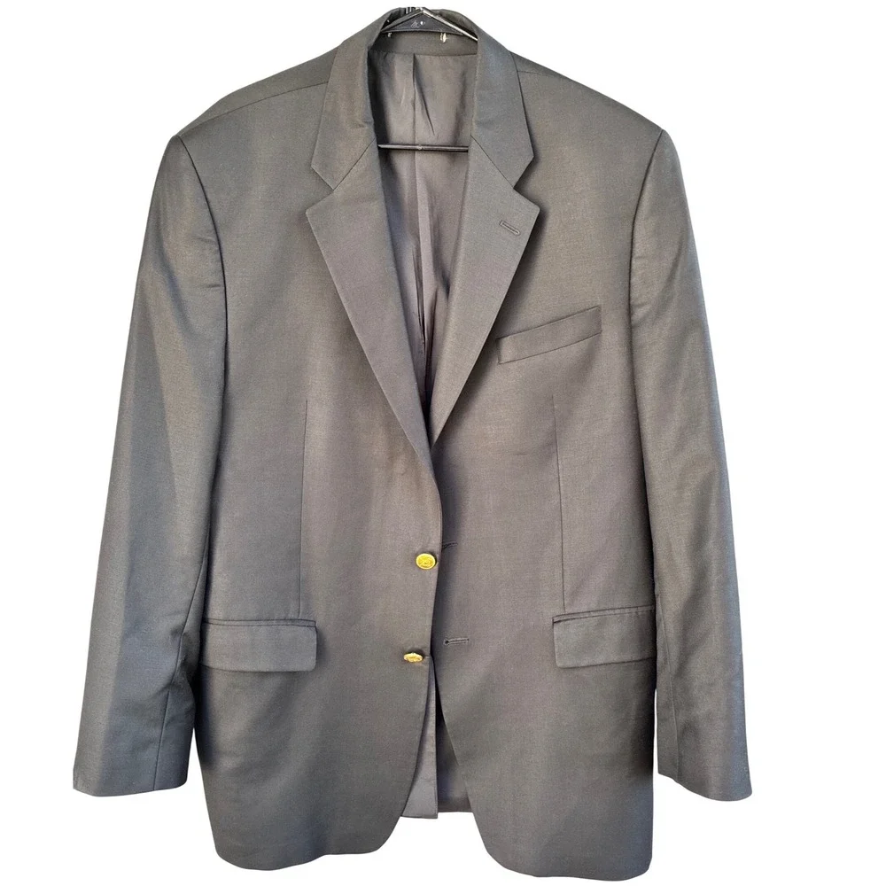 Lauren Ralph‎ Lauren Men's Black Blazer Sport Coat Gold Buttons Size 44L